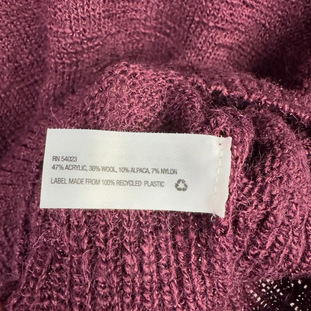Gap Sweater Womens S Burgundy Wool Alpaca Short Sleeve‎ Office Preppy Minimalist